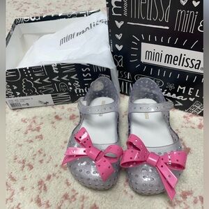 Mini Melissa Furadinha XI Clear Glitter Jelly Shoes